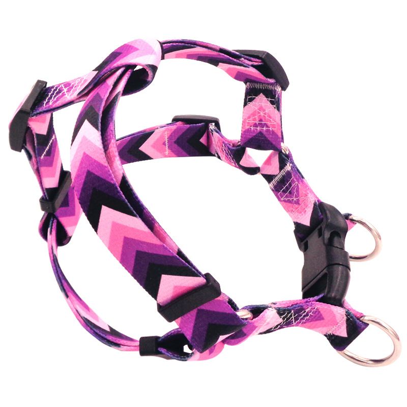 DEYUAN Bohemian Dog Harness Polyester Purple Arrow M:2*42-61cm