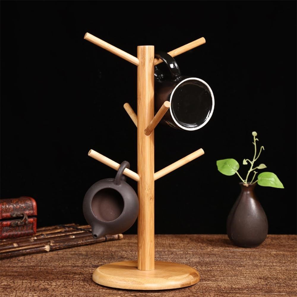 Mug Holder Tree, Coffee Cup Holder with 6 Hooks, Hanger Coffee Bar Organizer Display Stand for Kitchen Counter Dinnerware Storage(Nature) — image 5