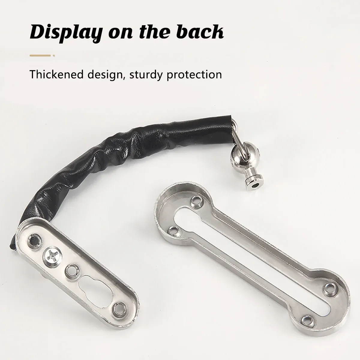 Home Security Door Chain Stainless Steel Guard Slide Screws Front Secure Catch - Silver โ image 6