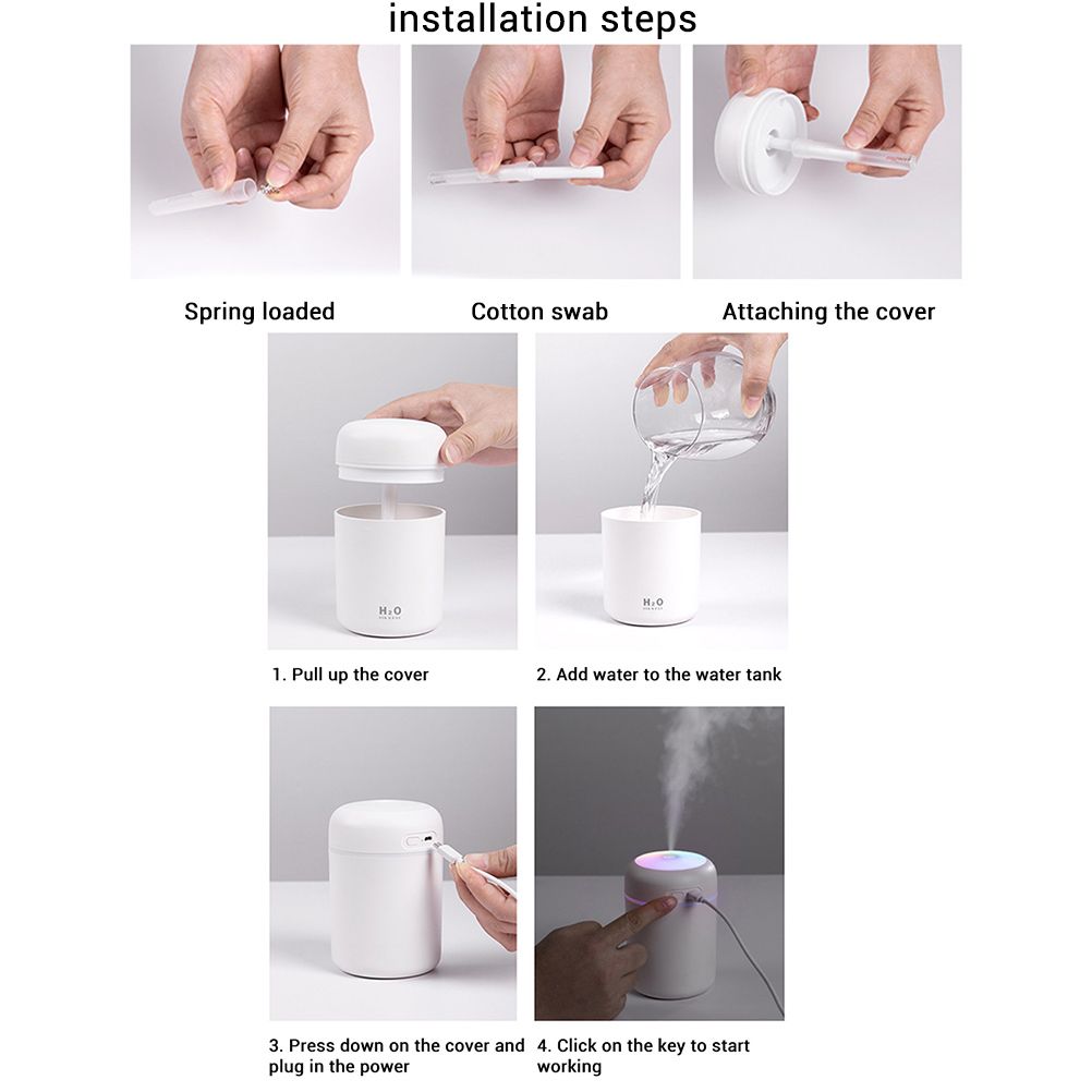 300ML Mini USB Humidifier with Night Light Mist Humidifier Air Humidifier For Room Office Desk — image 5