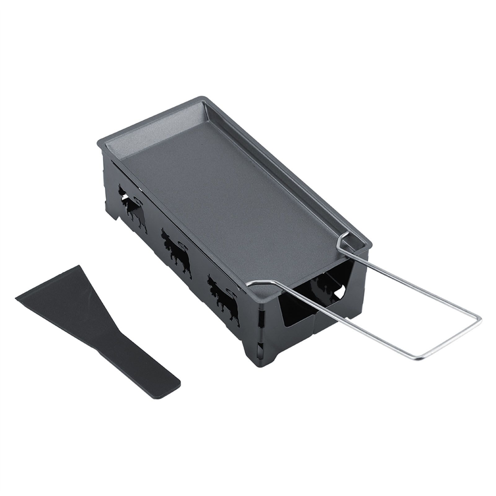 Portable NOn Stick Cheese Raclette Rotaster Baking Tray Stove Set Home Kitchen Grilling Tool — image 5