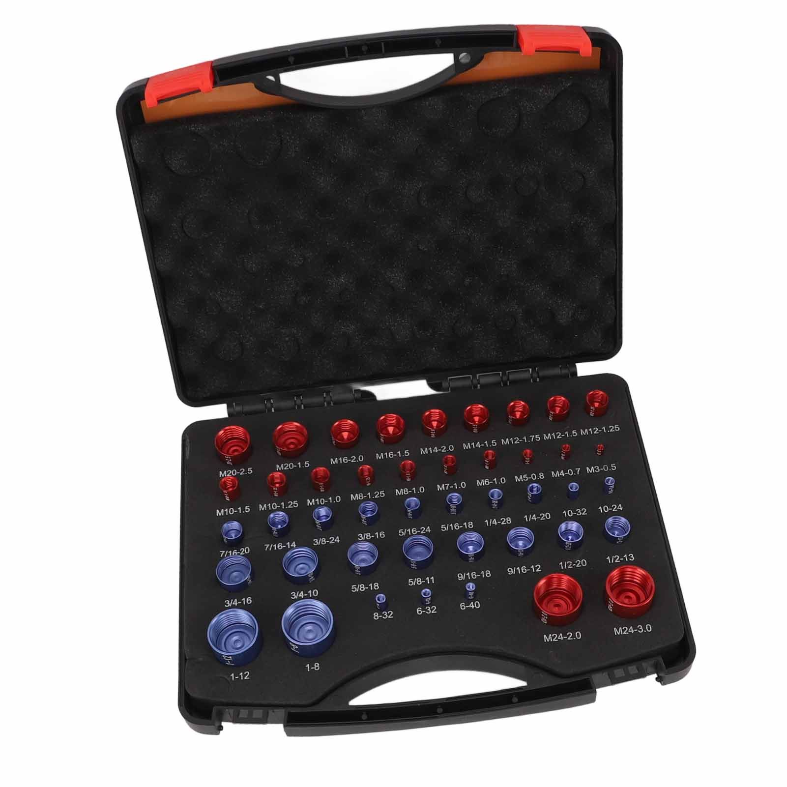 44pcs Nut and Bolt Thread Checker Red Blue Nut and Bolt Size Gauge Inch Metric Nut and Bolt Identifier Gauge Set — image 5