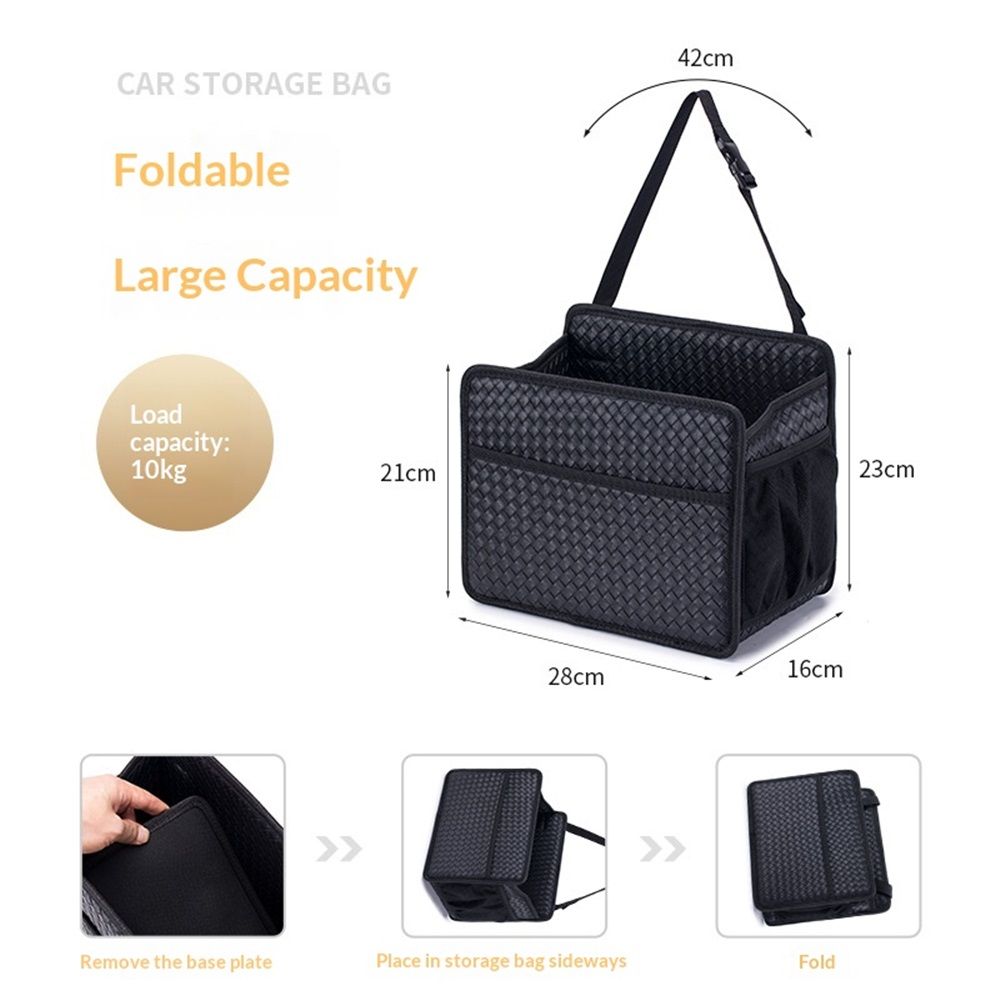 Car Seat Back Organizer Hanging Bag Foldable Backseat Storage Caddy with Compartments & Adjustable Straps, Fits for Front/Back Headrest, Ultra-Durable - Black — image 3