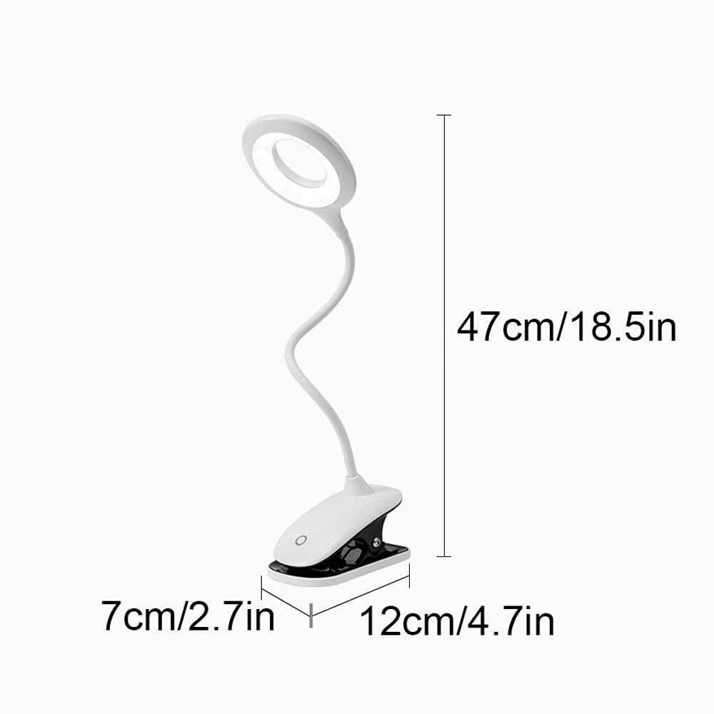 Clip On Dimmable Desk Lamp for Bed Headboard, Modes Desk Light Clamp Lamp, 360° Flexible Gooseneck Light Touch Control Reading — image 5