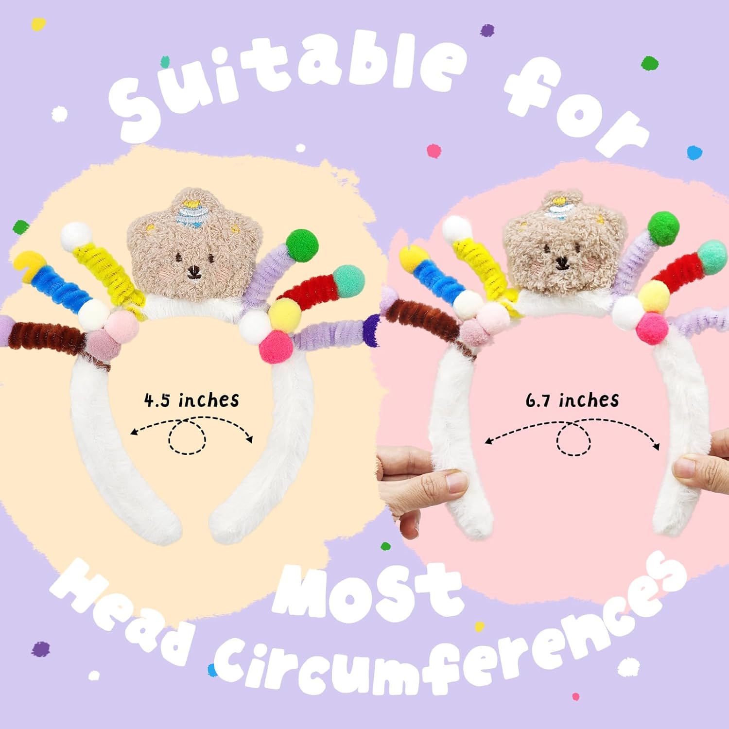Cute Headband for Toddler Girls, Crazy Hair Day Accessories Kids, Stocking Stuffer Little Girl, Girls Washing Face and Skincare, 1 PCS β image 2