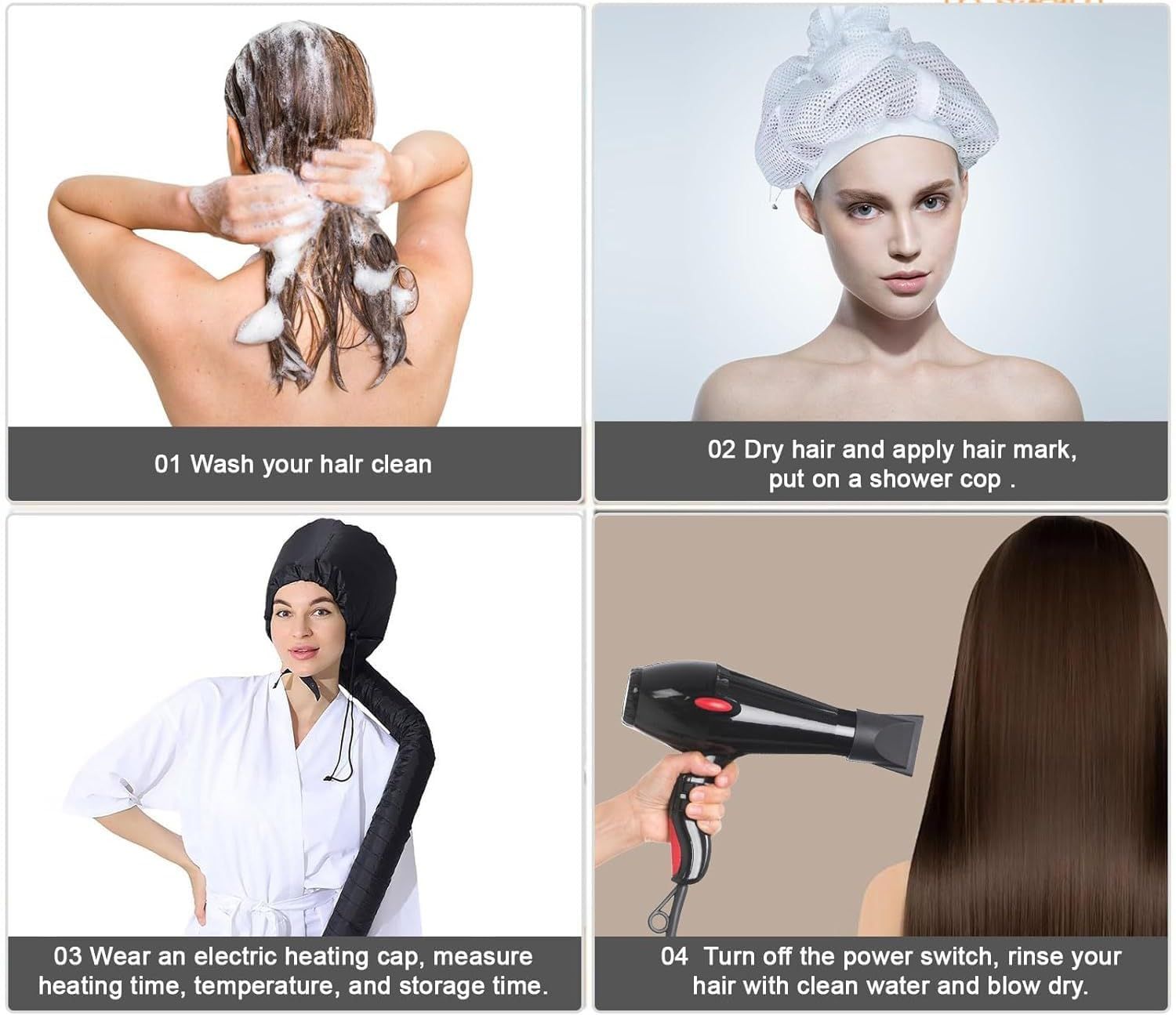 Net Plopping Cap For Drying Curly Hair, Net Plopping Bonnet With Drawstring, Net Plopping Satin Diffuser Cap — image 4