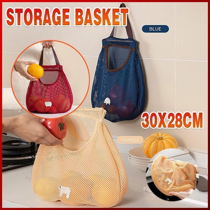 Vegetable Onion Potato Hanging Bag Kitchen Garlic Ginger Mesh Storage Bag - Dark Blue — image 2