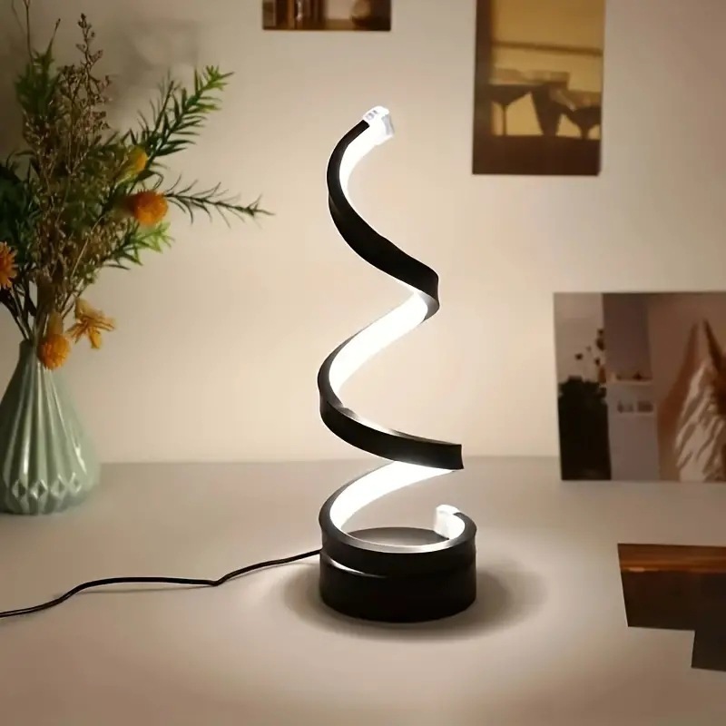 Modern Spiral LED Table Lamp - Dimmable, 3 Light Modes(white) — image 3