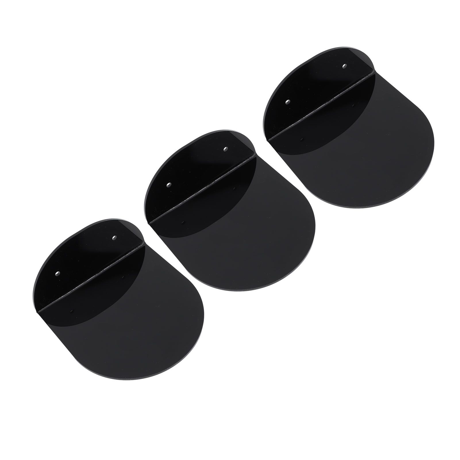 3pcs Wall Speaker Floating Shelves Acrylic Waterproof Wall Mounted Speaker Display Stand for Baby Camera Small Alarm Clock Black — image 4