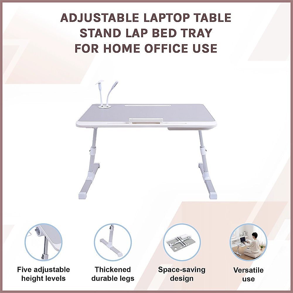 Adjustable Laptop Table Stand Lap Bed Tray for Home Office Use — image 3