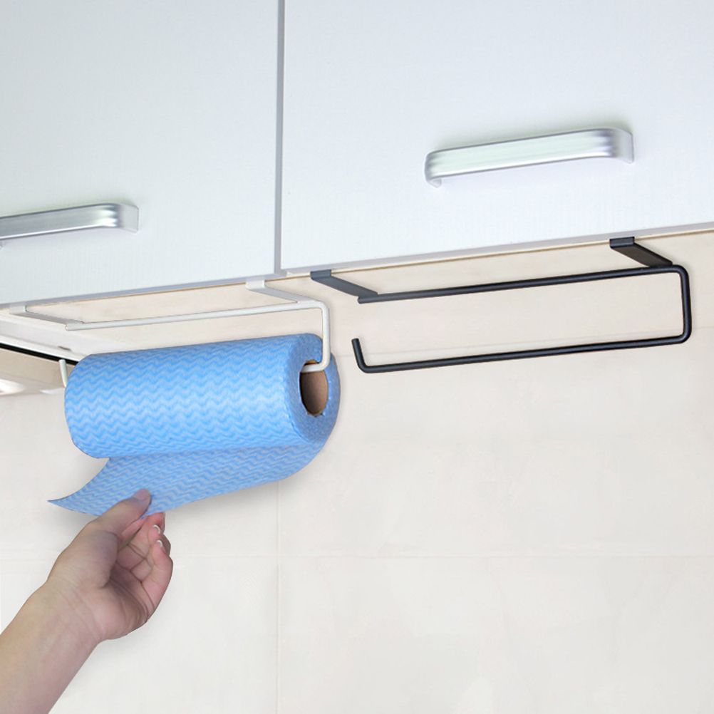 Cabinet Roll Paper Holder Paper Towel Hanger Iron Cabinet Hanging Rack — image 6