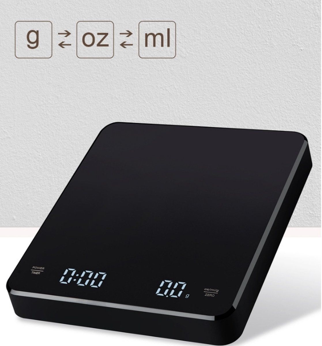 Accurate USB Rechargeable Kitchen Scale, Digital Kitchen Scale, Kitchen Scale 3kg, 0.1g, with timer, Black โ image 4