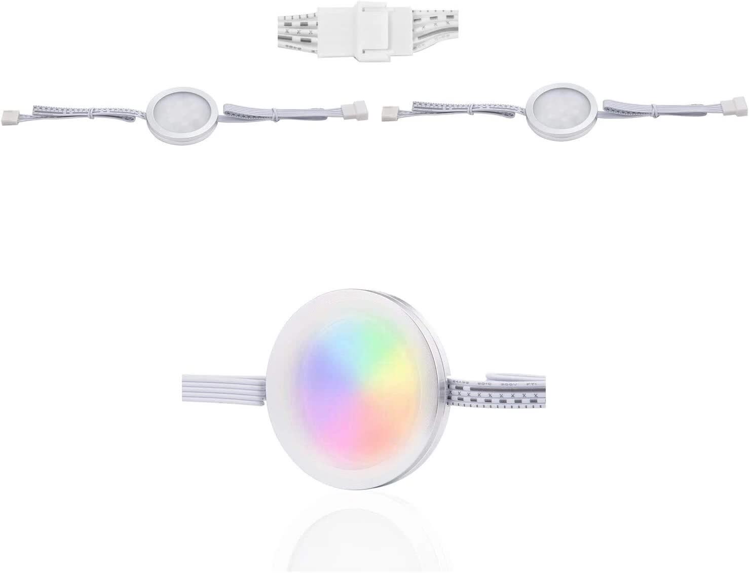 Under Counter LED Light Kit, RGBWW Under Cabinet Lighting, 10 Packs Colored Cabinet Lights with Wireless 40-Key IR Dimmable Remote Control (10 Lights) — image 6