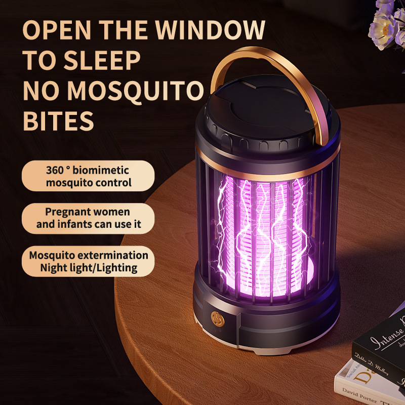 Dark Blue Portable 3-in-1 Electric Mosquito Zapper Lamp - UV Bug Killer, Warm Night Light & Bright Lantern, USB Plug-in use โ image 3