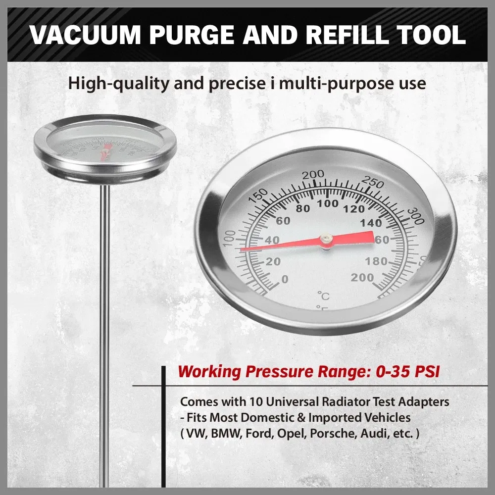 18PCS Radiator Pressure Tester Coolant Purge Refill Vacuum Cooling System Kit โ image 6