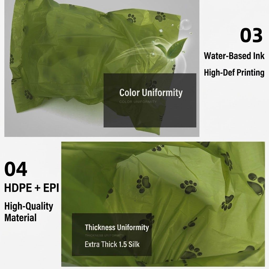Eco-Friendly Pet Waste Bag Set with Bone-Shaped Carrier Hook and D-Ring Clip – Thick Leak-Proof Poop Bags for Outdoor Dog Walks, Hands-Free Convenience with — image 5
