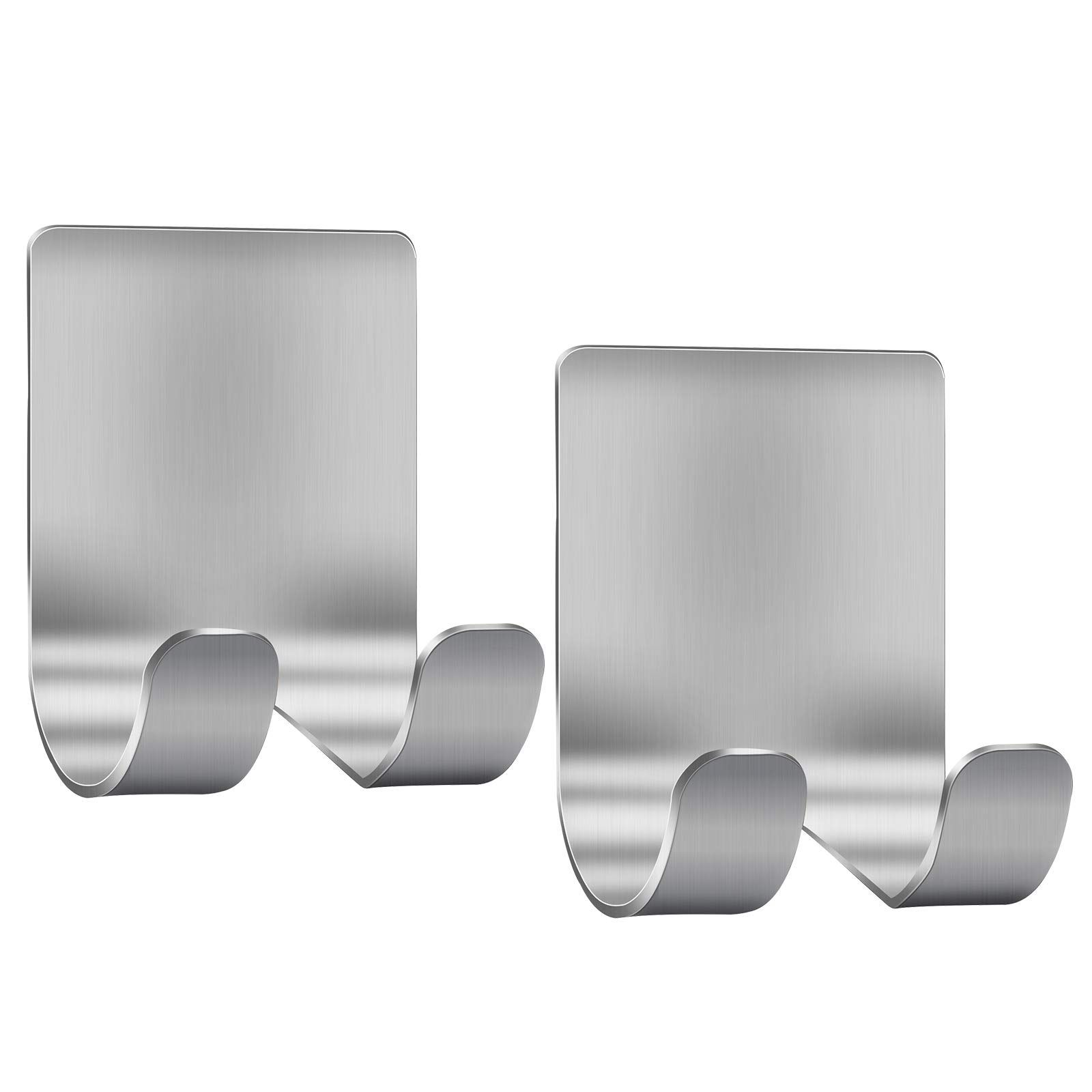 Adhesive Razor Holder, Silver Self Adhesive Razor Hooks Shower Wall Razor Hanger Waterproof Stainless Steel Heavy - 2 Pcs