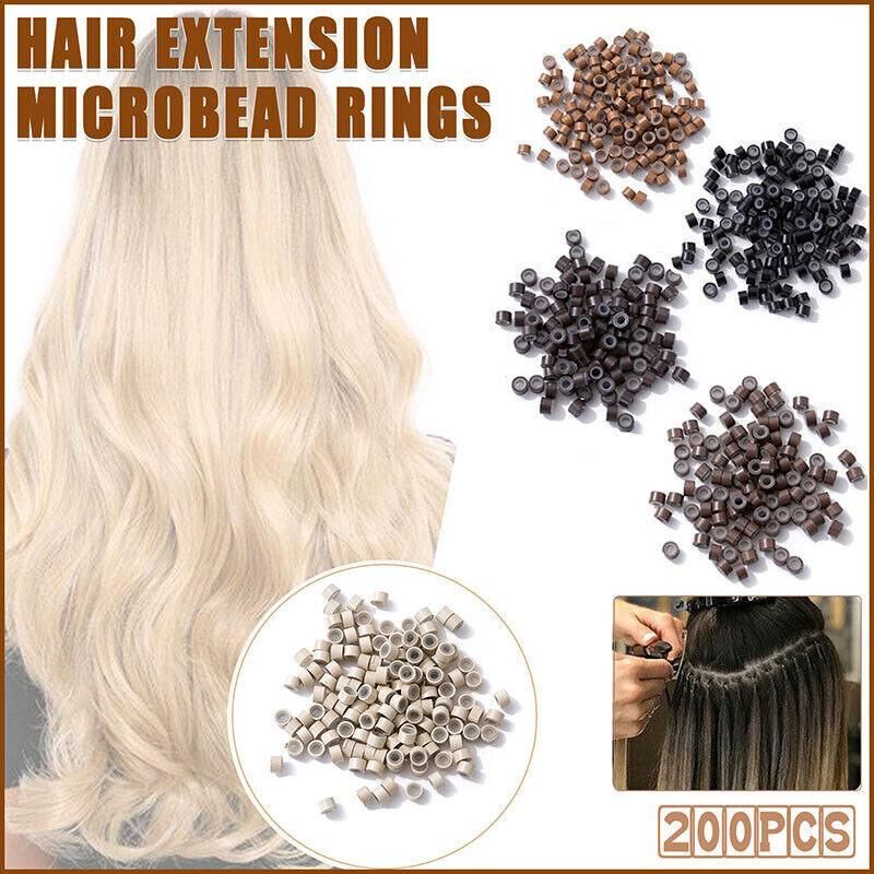 Hair Extension Micro Rings Beads 200 Silicone Lined Microbeads 5Mm X 3Mm Links โ image 2