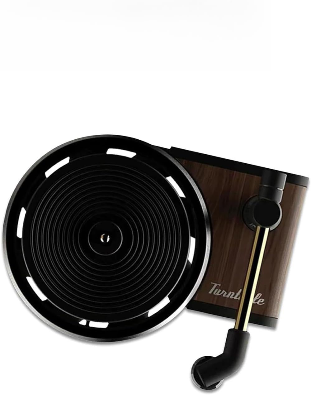 Car Air Vent Clip, 3D Record Player and Record Spins with Airflow Design with 9 Albums, Wood Texture Gramophone Decoration with Fixed Four-point Clip, Interior โ image 2