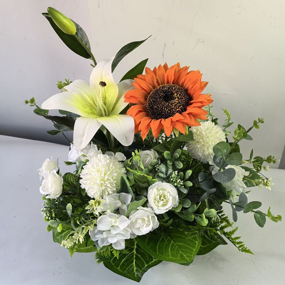 Artificial Flower Arrangement Fake Lilies And Roses Home Decor Accents Garden - Multi-color - Size 27