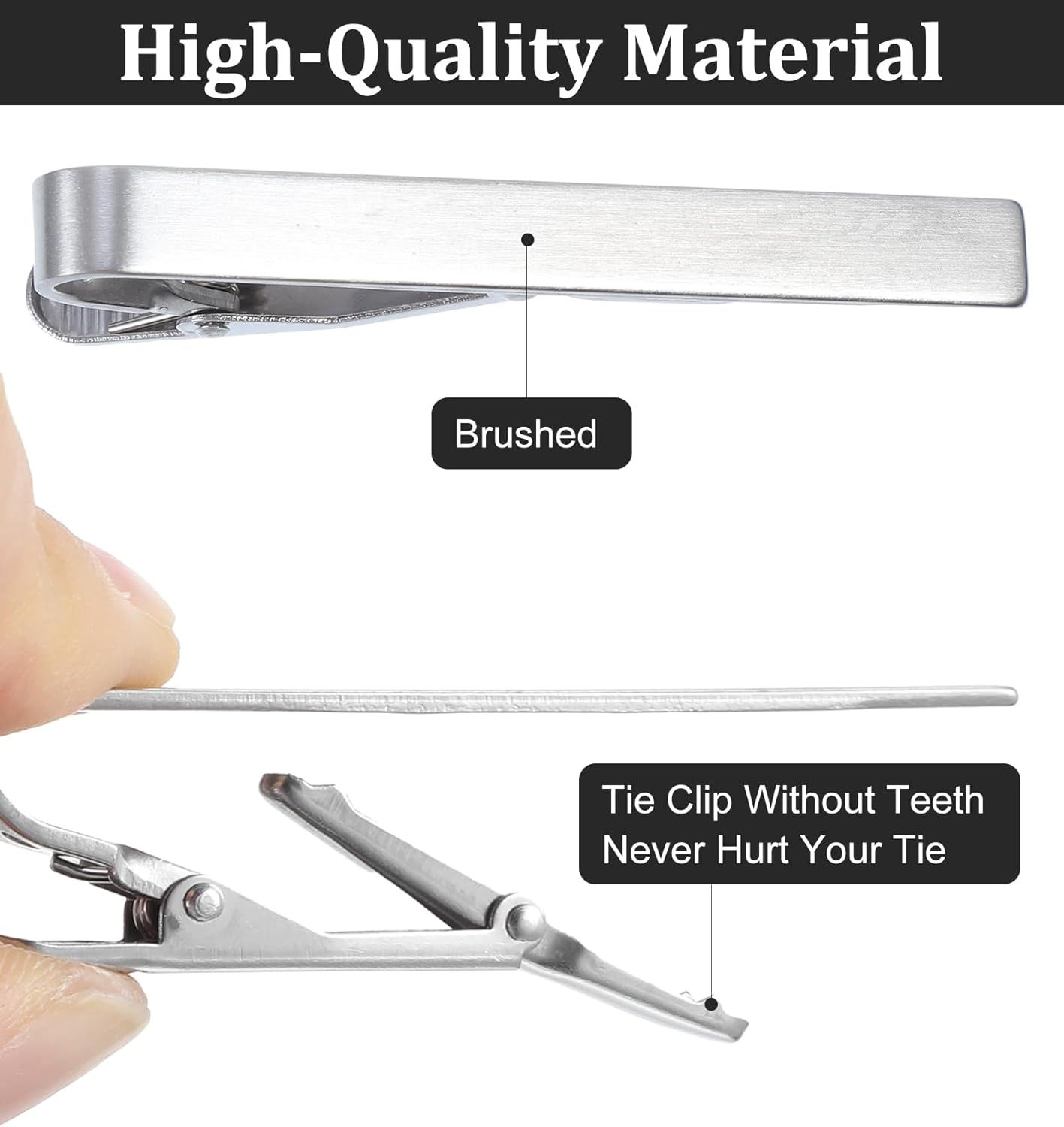3 Pack Silver Tie Clips for Men, Classic Tie Clips for Men Silver with Adjustable Clasp Ideal for Professional Office Wear and Formal Events โ image 5