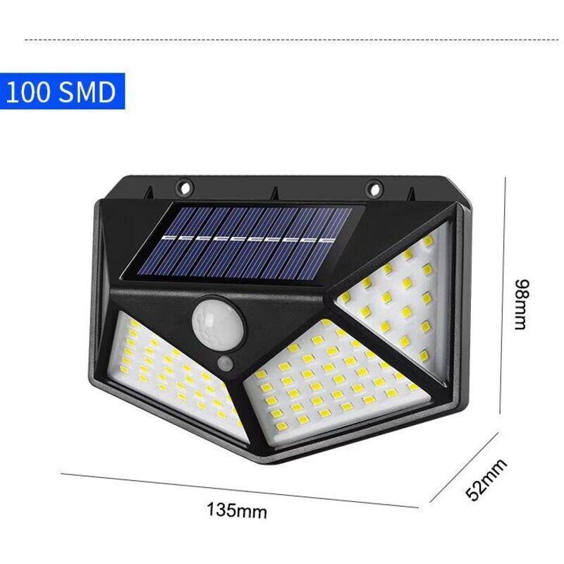 1 Pack Outdoor Solar Light 100 LEDs Motion Sensor Waterproof 1200mAh for Garden — image 3