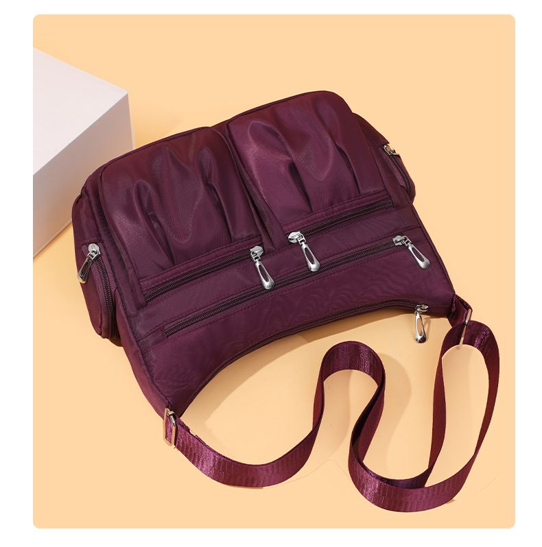 Large Capacity Crossbody Shoulder Bag - Lightweight Multi-Layer Tote for Women - Travel Backpack Casual Hobo Bag for Daily Commute - Purple — image 3
