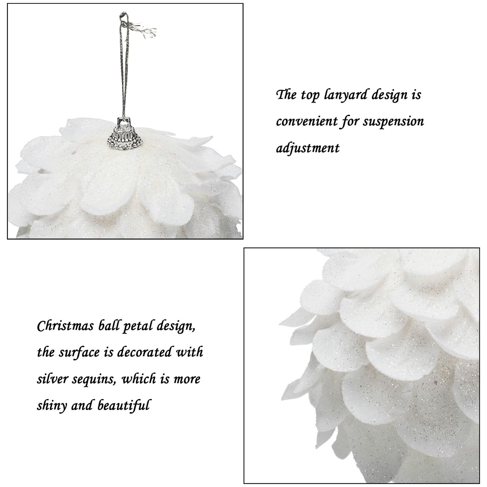 Foam Ball Snow White Christmas Ball Pendant Christmas Tree Decoration Pendant โ image 5