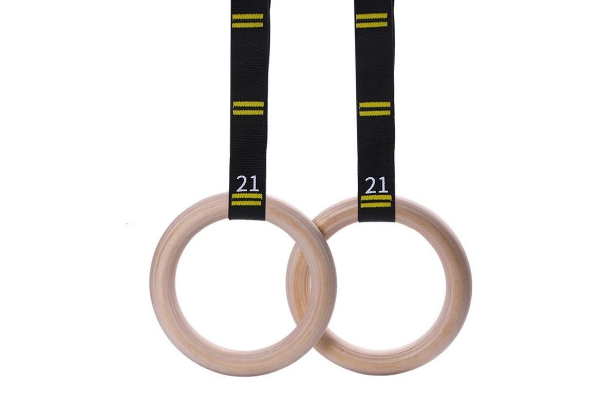 Wooden Gymnastic Rings Set Adjustable Fitness Rings for Home Workouts — image 3