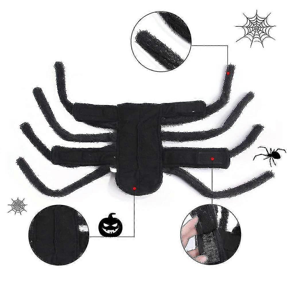 Halloween Adjustable Dog Cat Spider Costume Realistic Plush Spider — image 4