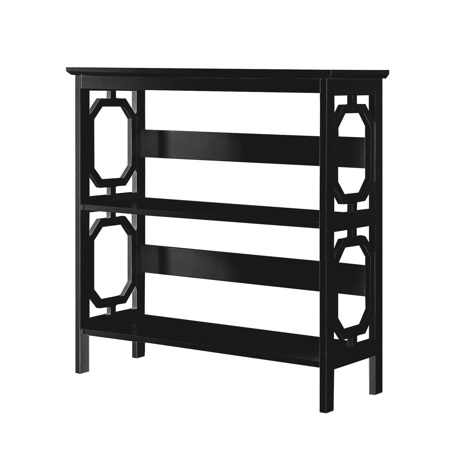 Sarantino Laurel 3-Tier Bookshelf Display Rack in Black — image 3
