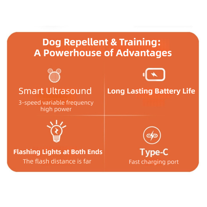 Portable Single-Head Ultrasonic Dog Repeller & Trainer with LED Flashlight - Multi-Function Pet Safety Device for Outdoors โ image 2