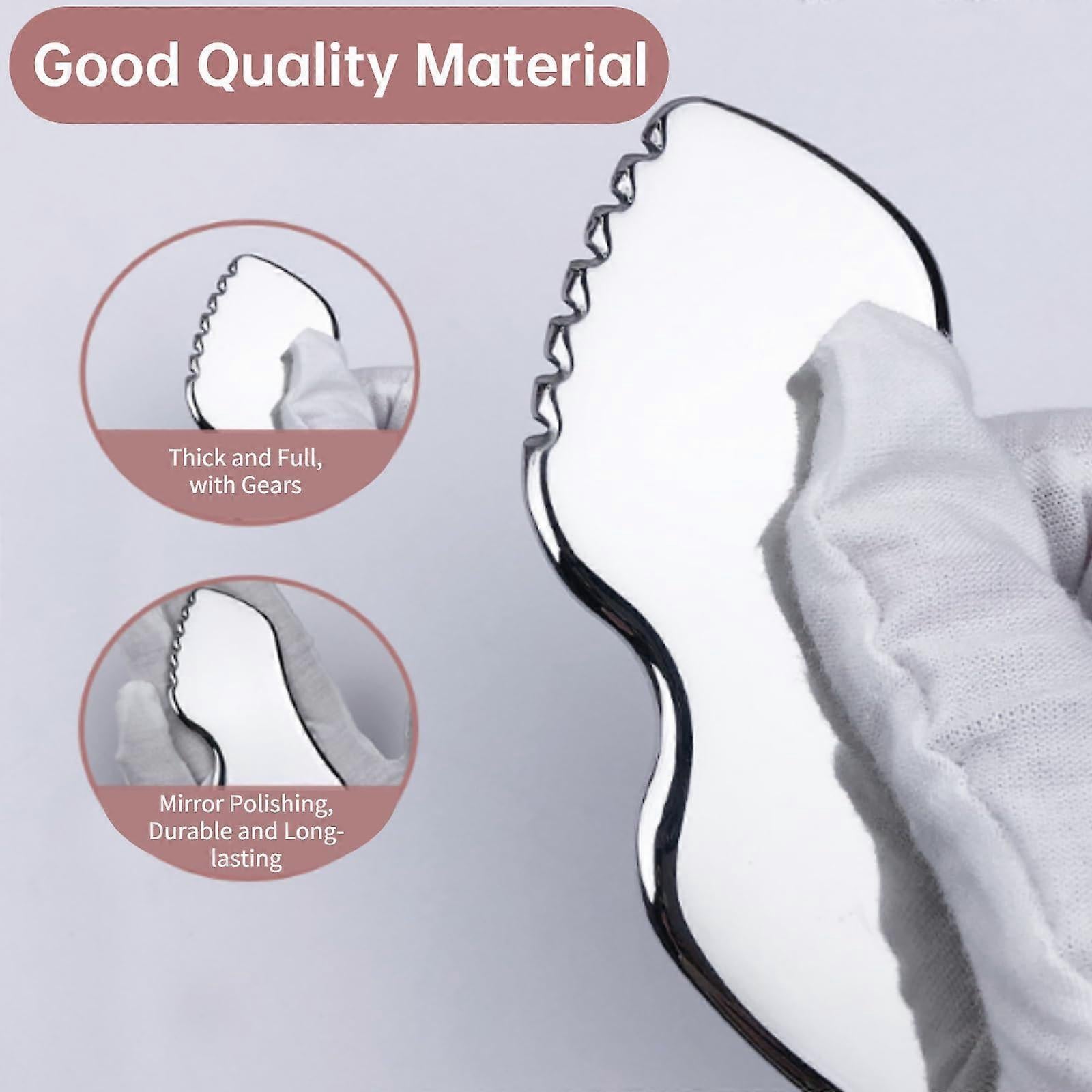Upgraded Stainless Steel Face Guasha Tool, Metal Skin Tightening Massage Scraper — image 3