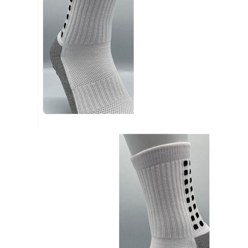 Anti-Slip Sports Socks with PVC Grip Dots for Soccer Basketball and Training Use - White โ image 4