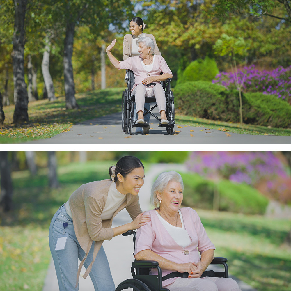 EQUIPMED Portable Folding Wheelchair 24 Inch 136kg Capacity Wheel Chair Retractable Armrests, Black — image 3