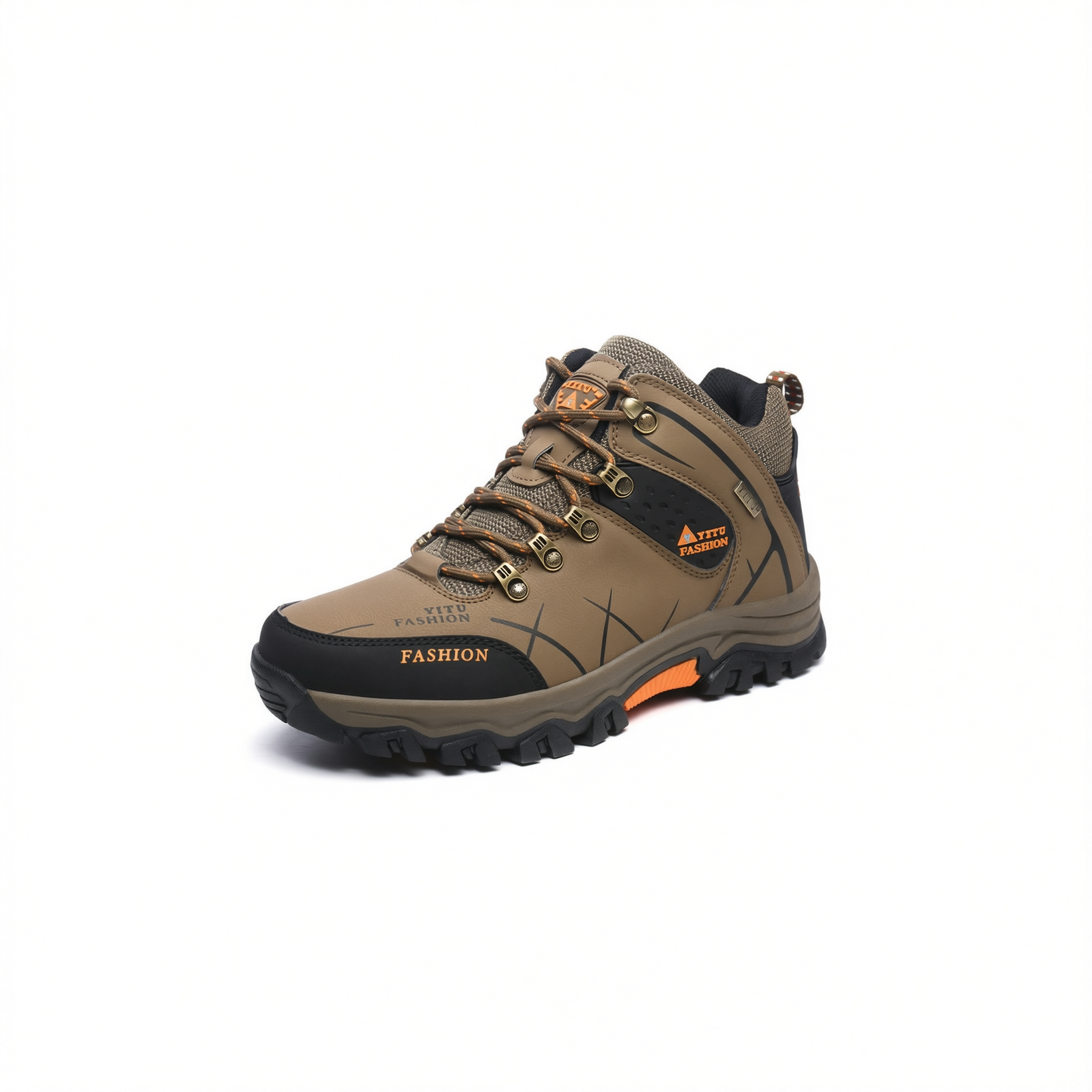 Men Hiking Shoes Waterproof High Top Size 47 8528 Khaki High-Top Cotton Shoes 44