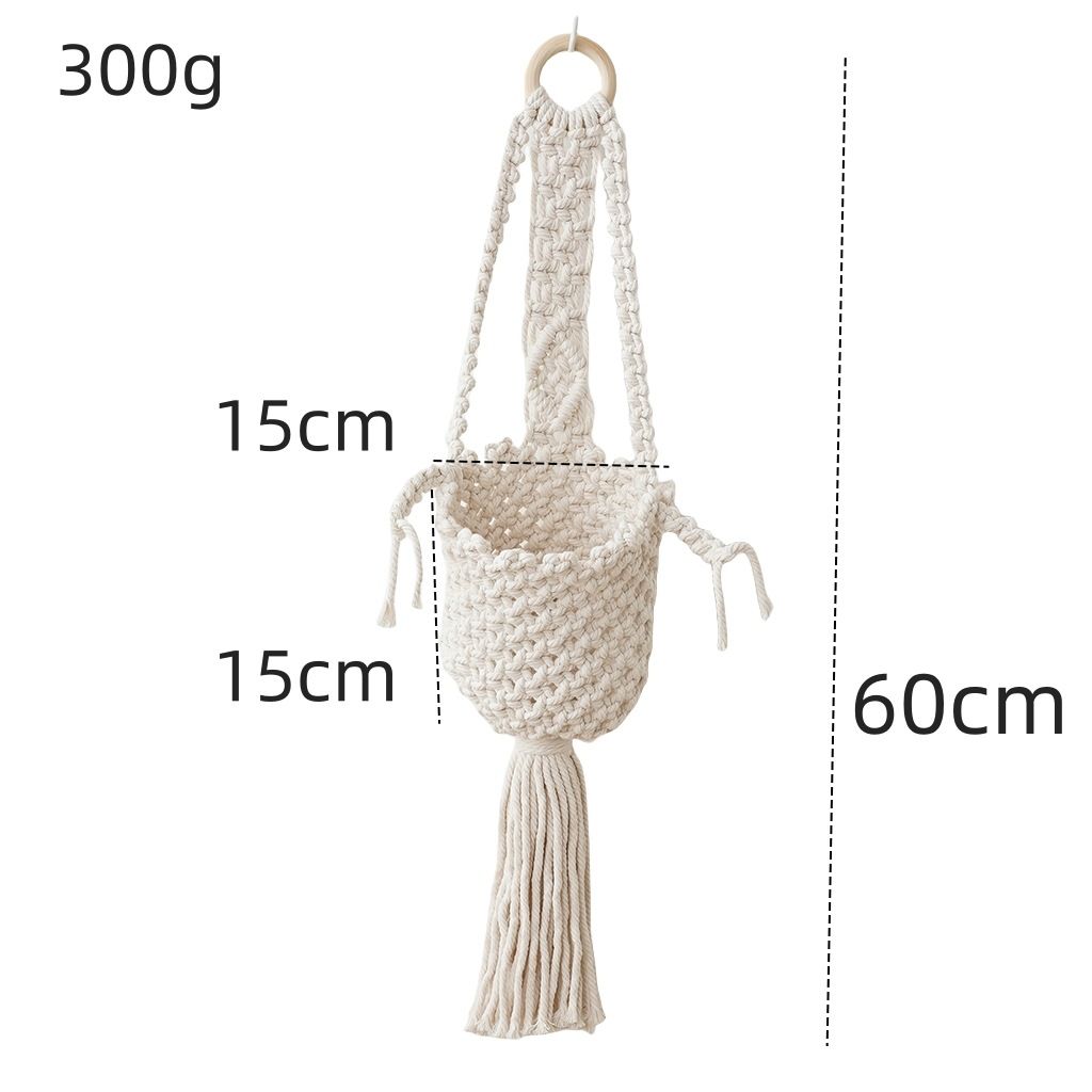 Modern Minimalist Bohemian Style Hanging Planters Plant Net Pocket Hand Woven Hanging Basket Holder Tapestry Flower Basket with Exquisite Tassel Indoor Balcony — image 5