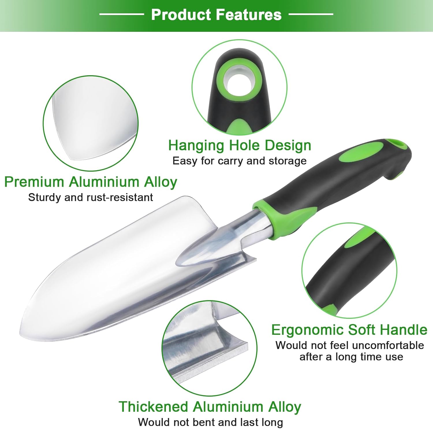 Garden Tools Set, 3 Pack Heavy Duty Gardening Tools Set Include Garden Shovel + Hand Rake Garden Tool, Heavy Duty Hand Cultivators for Gardening โ image 3