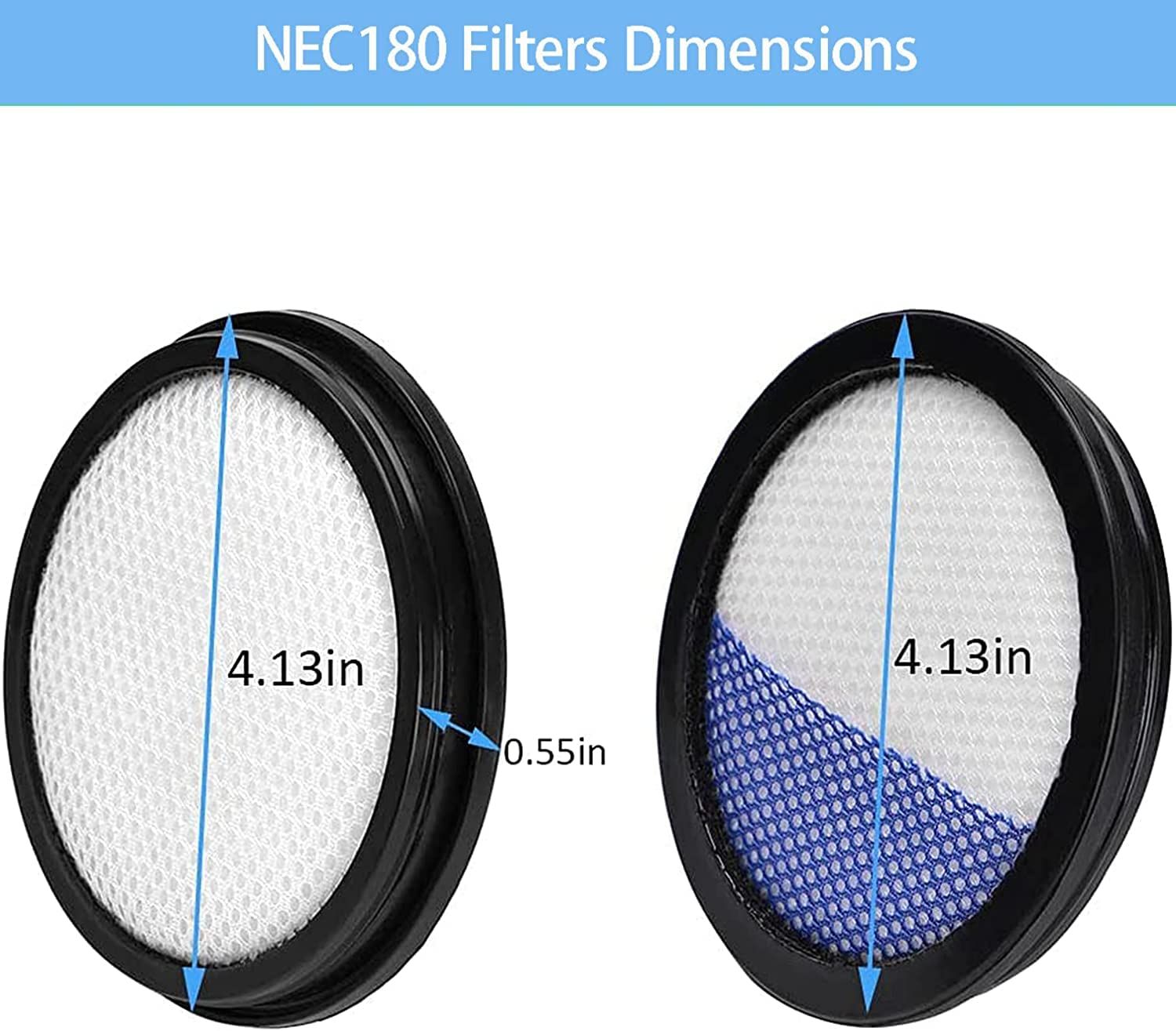 Filter - Replacement Filters Compatible with Vacuum Cleaner Lightweight Cordless Vacuum Filters Pack of 4 Premium Filters