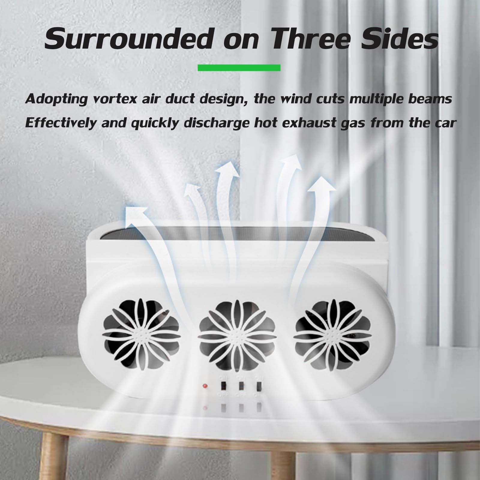 Car Solar Powered Exhaust Fan Car Window Exhaust Fan Vehicle Ventilation Fan Auto Air Vent Cool Fan Cooler Ventilation — image 3