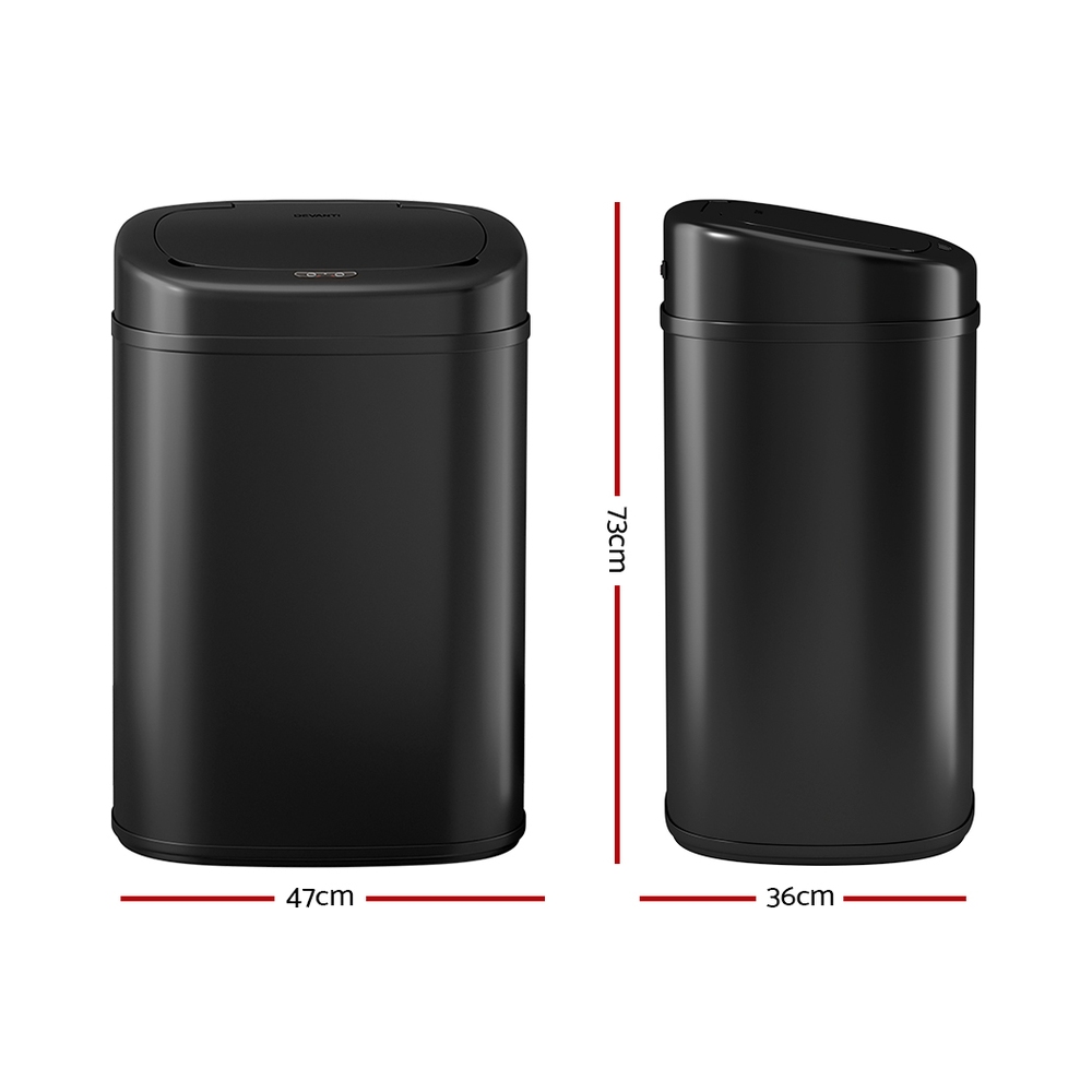 Devanti 82L Motion Sensor Bin Rubbish Automatic Black โ image 2