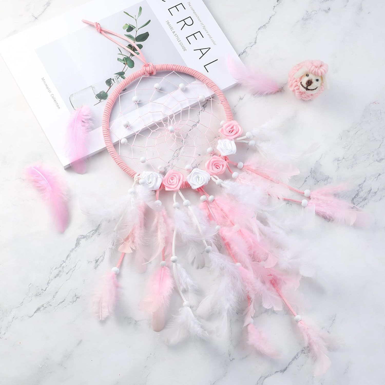 Pink Feathers for Crafts - 300pcs Craft Feathers Bulk for Wedding Home Party, Dream Catcher Supplies and DIY Crafts(LightPink) — image 3