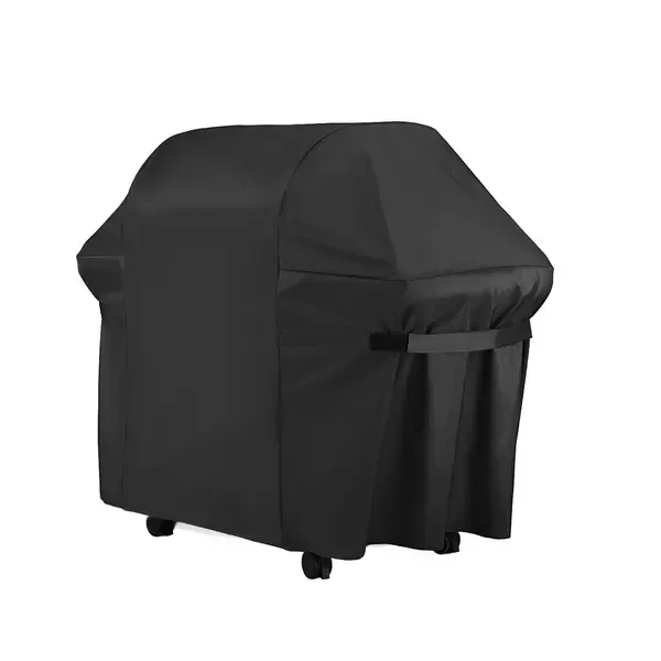 1 Piece 420D Oxford BBQ Grill Cover, Waterproof UV-Resistant Outdoor Protector for Charcoal Grills, Black, 147 x 61 x 122 cm
