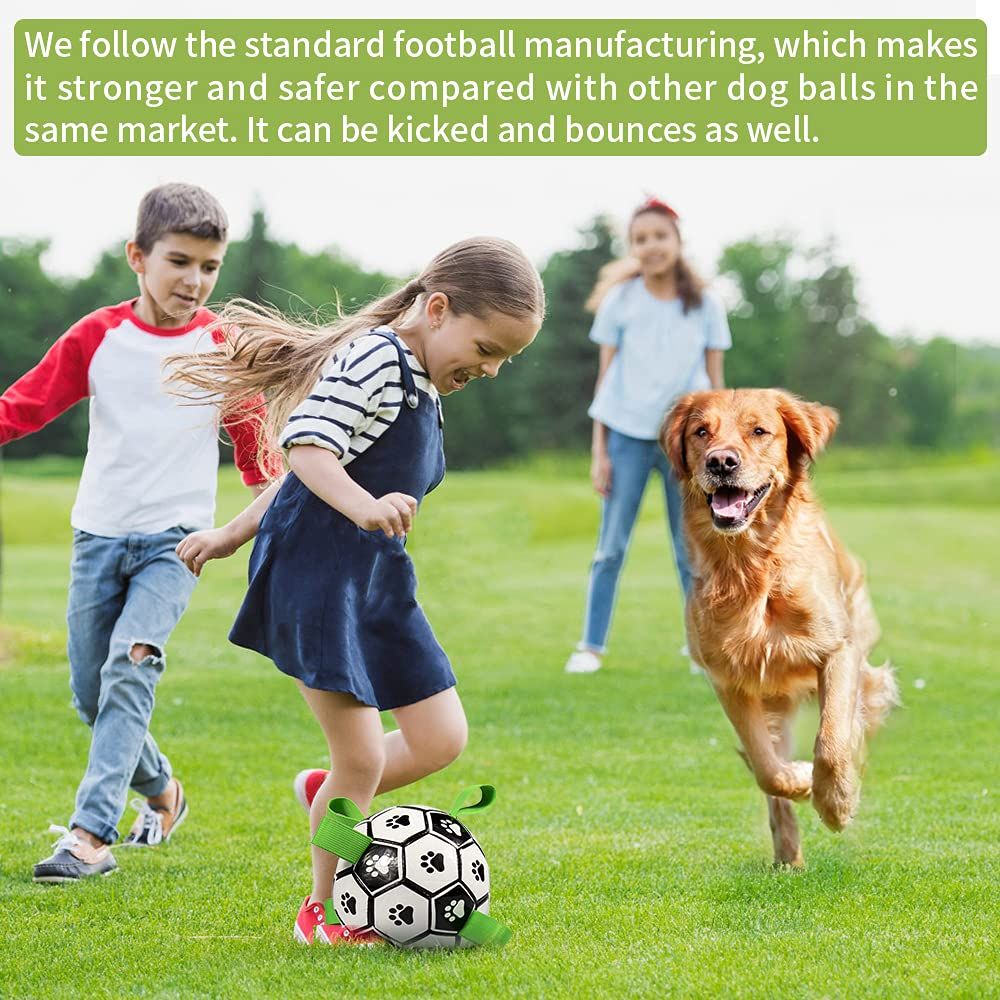 Dog Toys Soccer Ball with Straps, World Cup Interactive Dog Toys for Tug of War, Puppy Birthday Gifts, Water Toy โ image 4