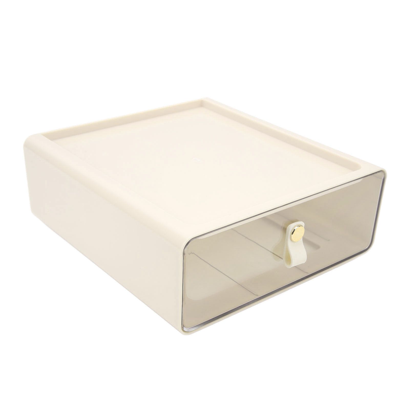Clear Drawer Storage Box Large Capacity Desktop Drawer Storage Container Organizer for Office Cream Color — image 3