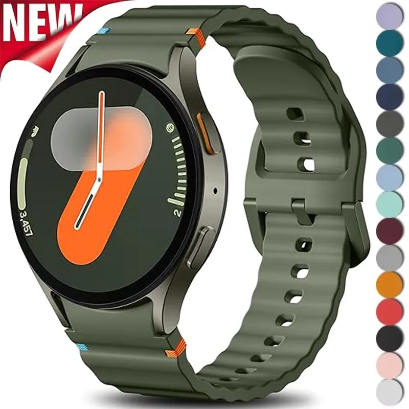 No Gap Sport Silicone Watch Band Compatible with Samsung Galaxy Watch 7 FE 5 Pro 6 4 Classic Black SM7 NO, 40mm 44mm โ image 2