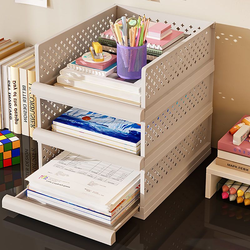 White Wardrobe Storage Organizers 2 Piece Set High & Low Pull-Out Drawer Style for Clothes โ image 4