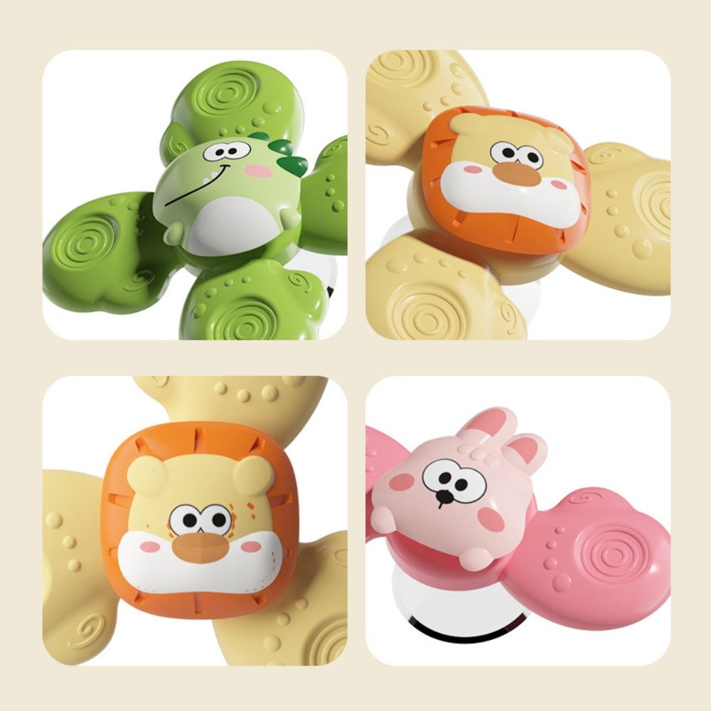 3-pack Baby Spinning Toy with Suction Cup, Green Yellow Pink, Educational Toys — image 3