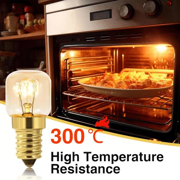 Dimmable E14 Oven Light Bulb Edison E14 T22 2700K Warm White 10-Pack for 220V Ovens 300°C Resistant 160LM — image 4