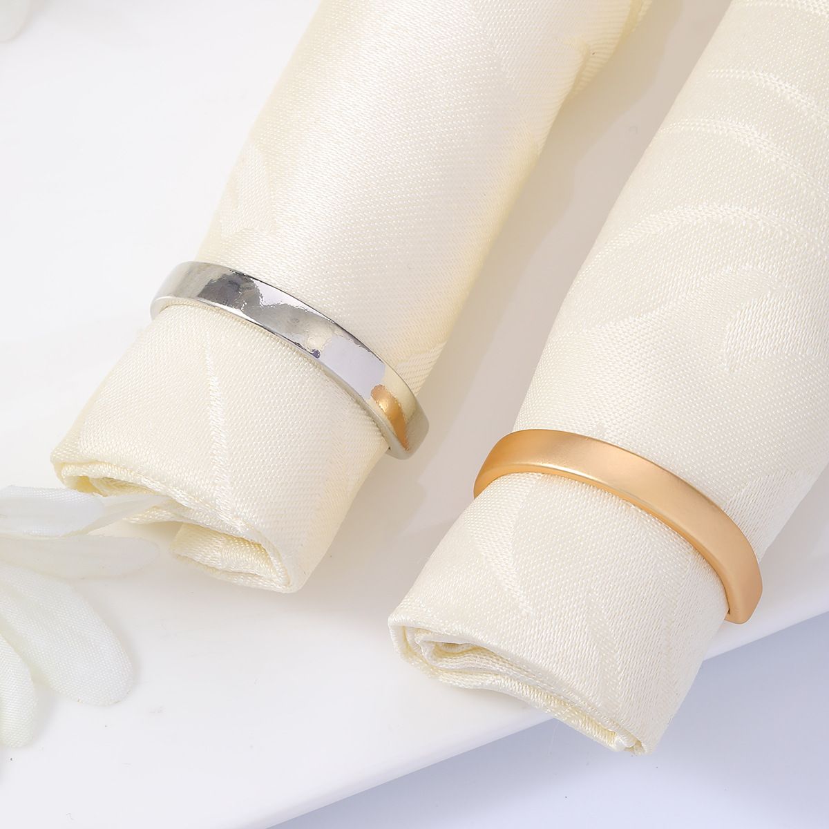 2pc Easter Napkin Rings, Semicircle Metal Gold Napkin Holder Buckles, Napkin Rings for Dinner Table Decor โ image 3